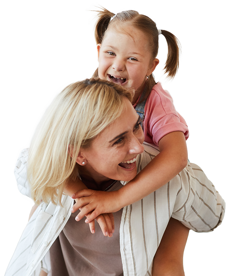 Child playing and laughing with caregiver